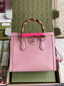 Top GG original calfskin diana small tote bag 660195 pink