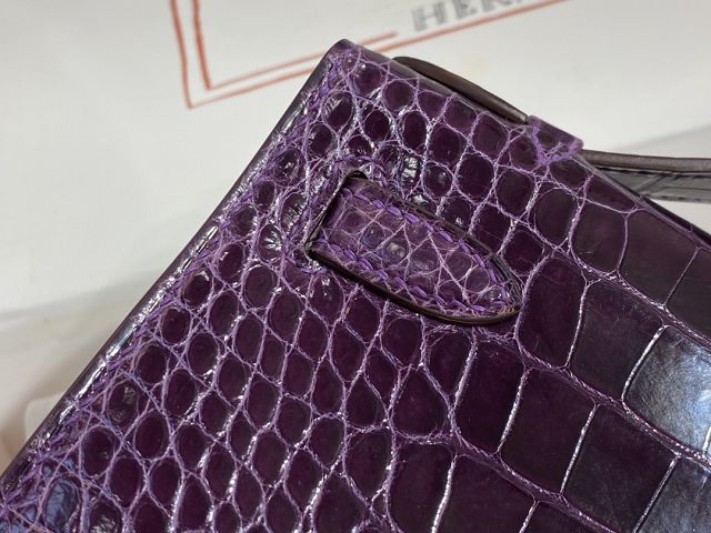 Top hermes handmade 100% crocodile leather mini kelly clutch K220 