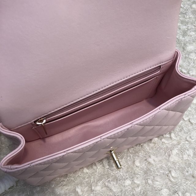 2022 CC original lambskin top handle flap bag AS2431-2 light pink