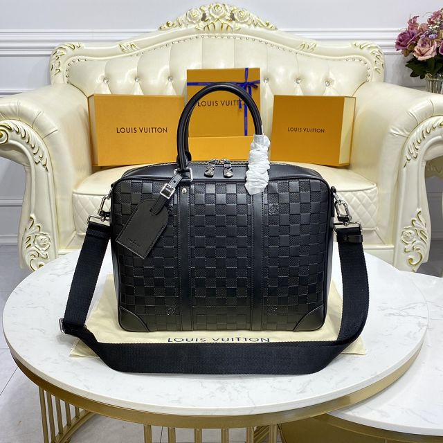 Louis vuitton original calfskin sirius briefcase N45288 black