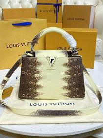 Louis vuitton original calfskin capucines BB handbag N98093 beige