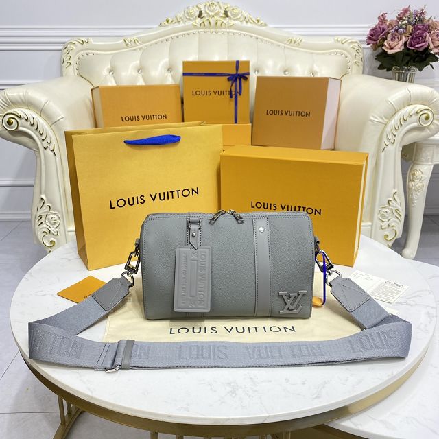 Louis vuitton original calfskin keepall city bag M57082 grey