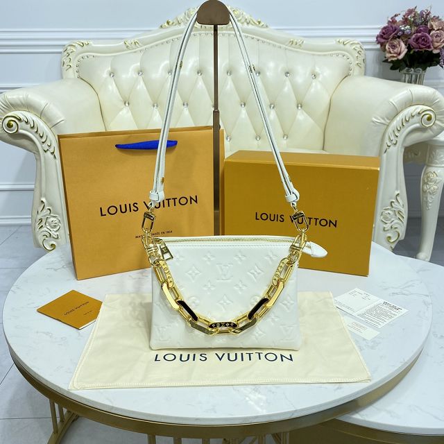 Louis vuitton original lambskin coussin BB M20574 white