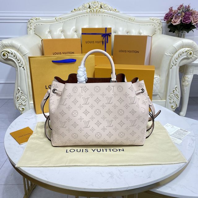 Louis vuitton original mahina leather bella tote bag M59203 beige