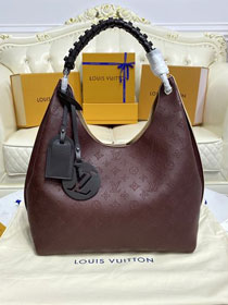 Louis vuitton original mahina leather carmel hobo bag M53188 bordeaux
