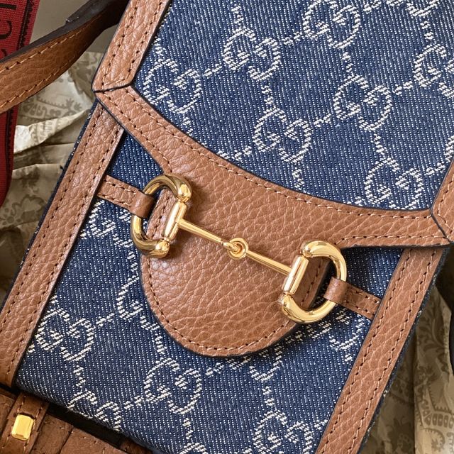 GG original denim horsebit 1955 mini bag 625615 blue