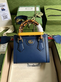 GG original calfskin diana mini tote bag 702732 royal blue