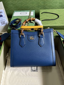 GG original calfskin diana small tote bag 702721 royal blue