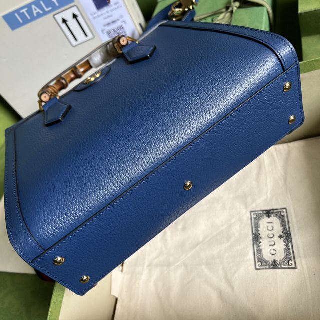 GG original calfskin diana small tote bag 702721 royal blue