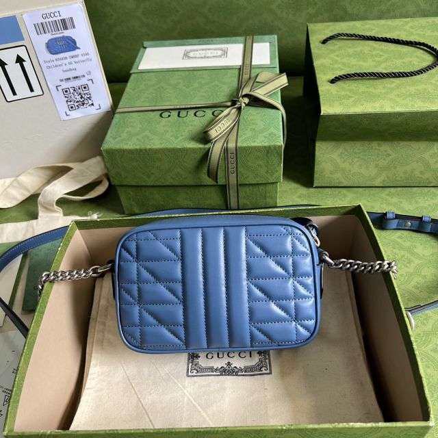 GG original calfskin marmont mini shoulder bag 634936 blue