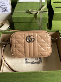 GG original calfskin marmont mini shoulder bag 634936 rose beige
