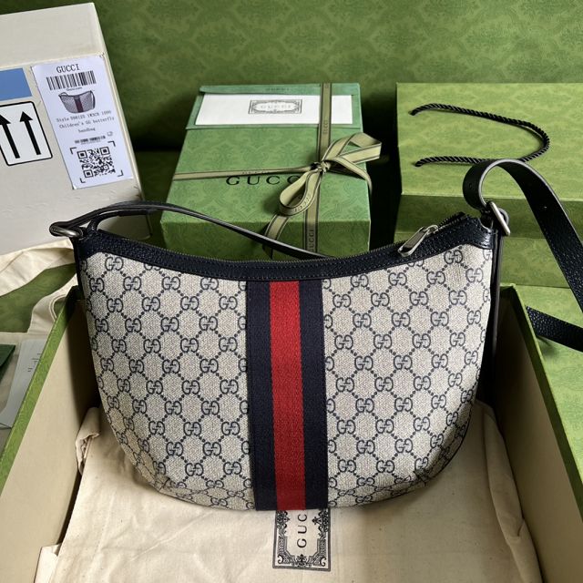 GG original canvas ophidia small shoulder bag 598125 navy blue