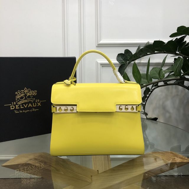 Delvaux original box calfskin tempete medium bag AA0562 yellow