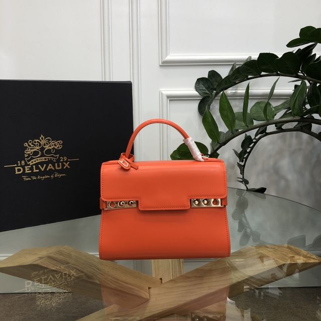 Delvaux original box calfskin tempete pm bag AA0505 orange
