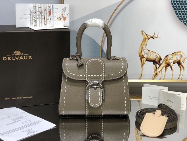 Delvaux original grained calfskin brillant mini bag AA0406 etoupe grey