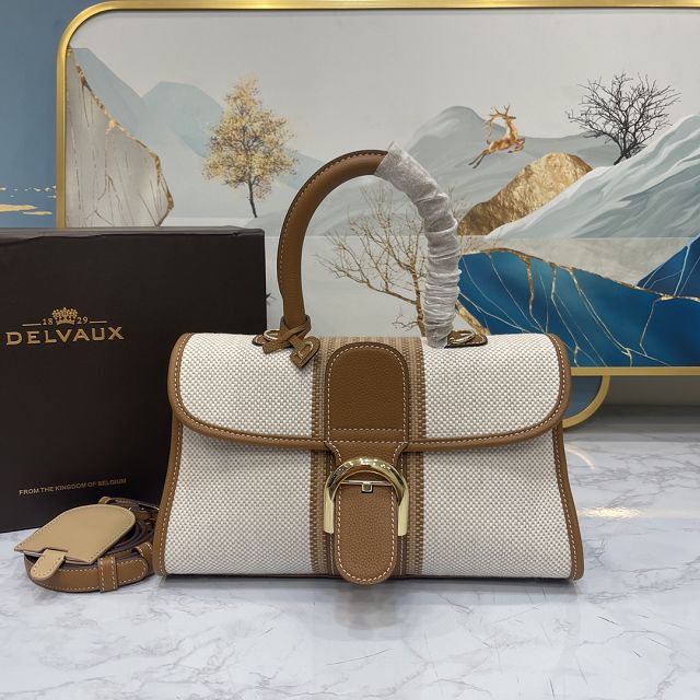 Delvaux original canvas brillant small bag AA0417 brown&white