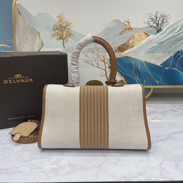 Delvaux original canvas brillant small bag AA0417 brown&white