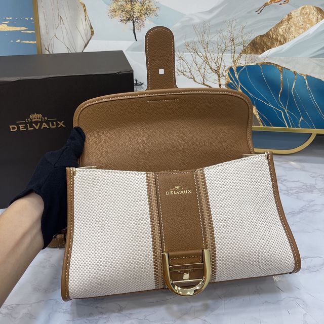 Delvaux original canvas brillant small bag AA0417 brown&white