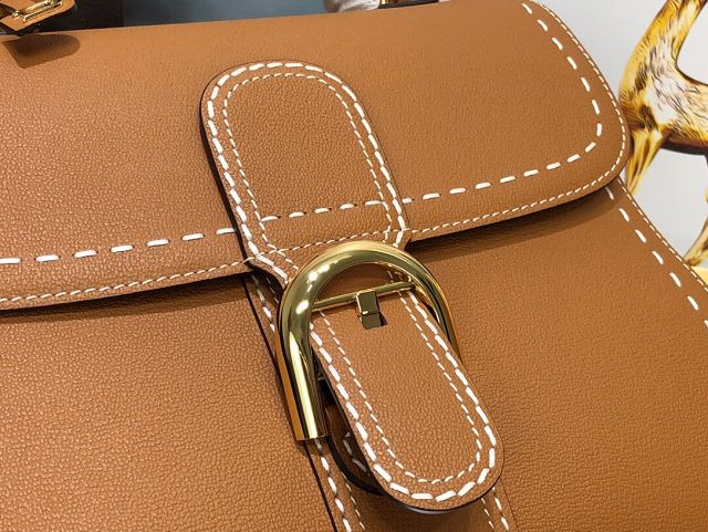 Delvaux original grained calfskin brillant bag MM AA0555 caramel