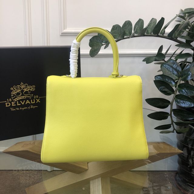 Delvaux original grained calfskin brillant bag MM AA0555 lemon yellow