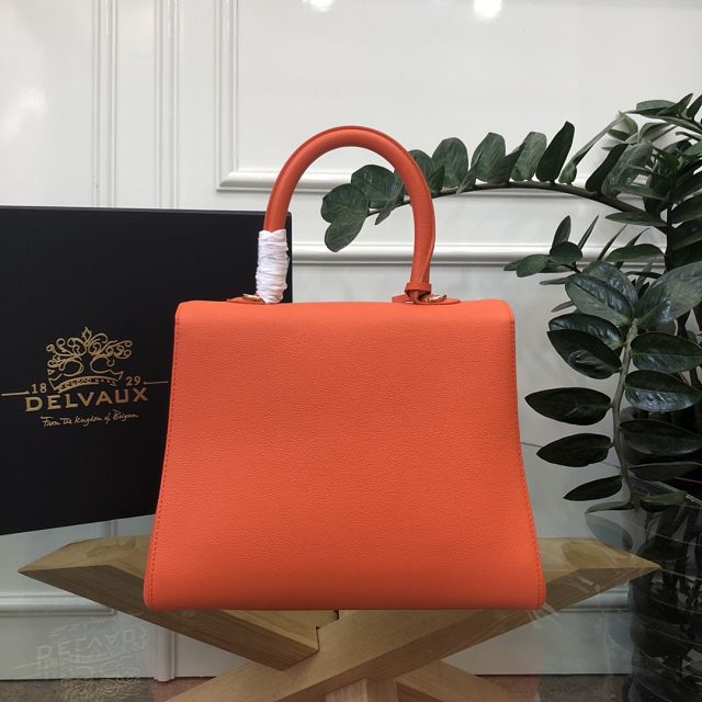 Delvaux original grained calfskin brillant bag MM AA0555 orange