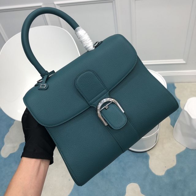 Delvaux original grained calfskin brillant bag MM AA0555 peacock green