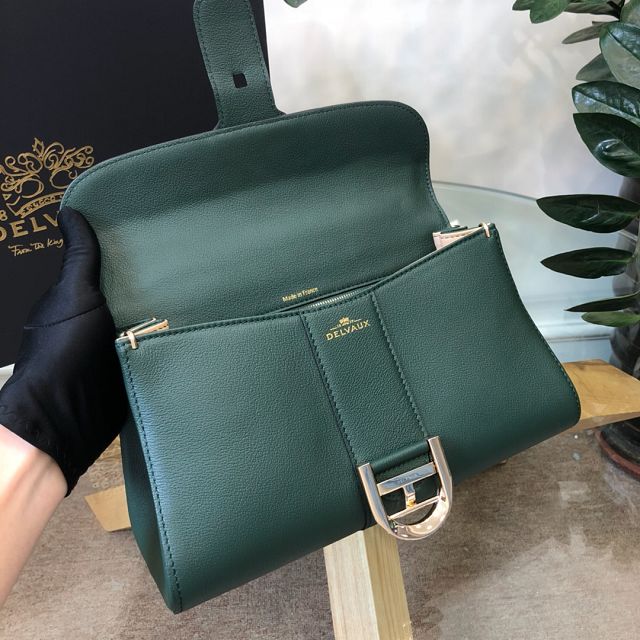 Delvaux original grained calfskin brillant small bag AA0417 blackish green