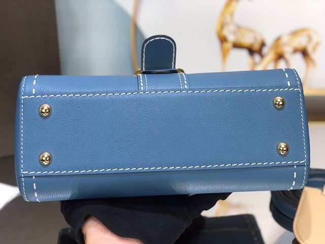 Delvaux original grained calfskin brillant small bag AA0417 denim blue