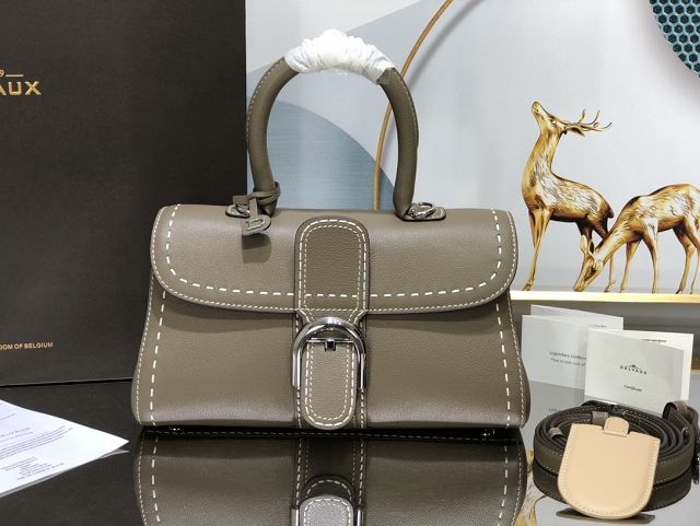 Delvaux original grained calfskin brillant small bag AA0417 etoupe grey