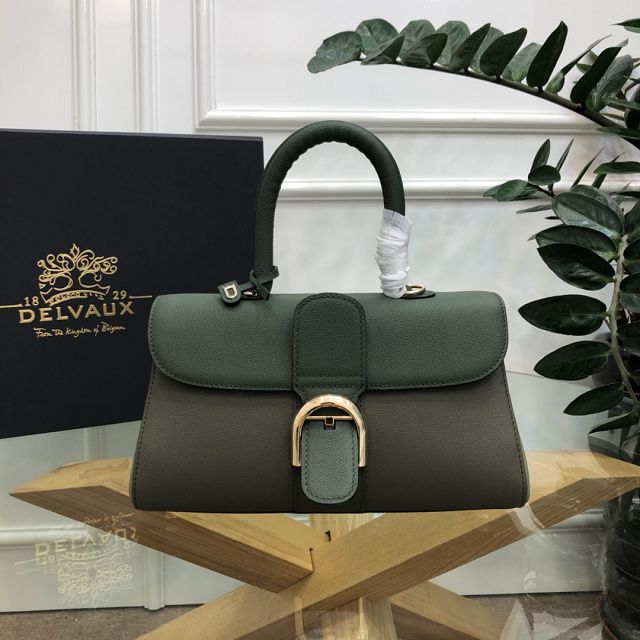 Delvaux original grained calfskin brillant small bag AA0417 green&khaki