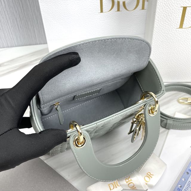 Dior original lambskin mini lady dior bag M0505 gray