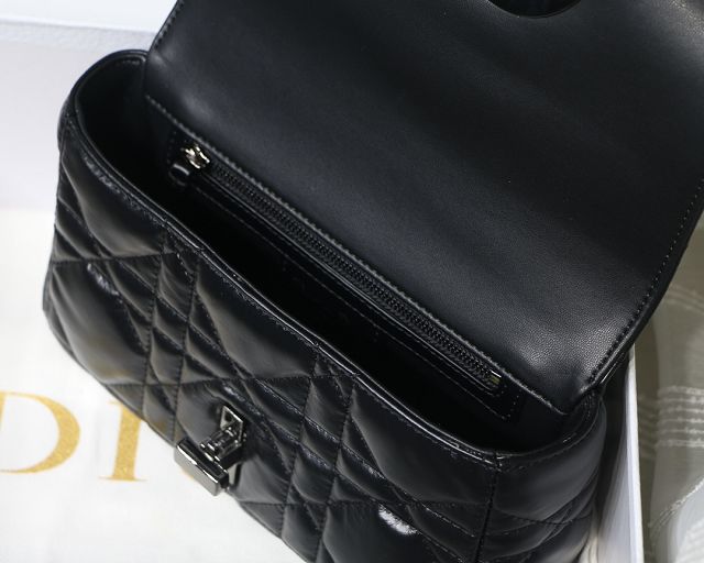 Dior original macrocannage calfskin small caro bag M9241 black