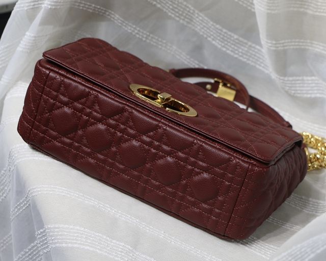 Dior original calfskin large caro bag M9243 wine red