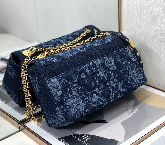 Dior original denim large caro bag M9243 blue