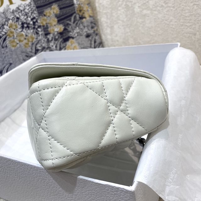 Dior original macrocannage calfskin small caro bag M9241 white