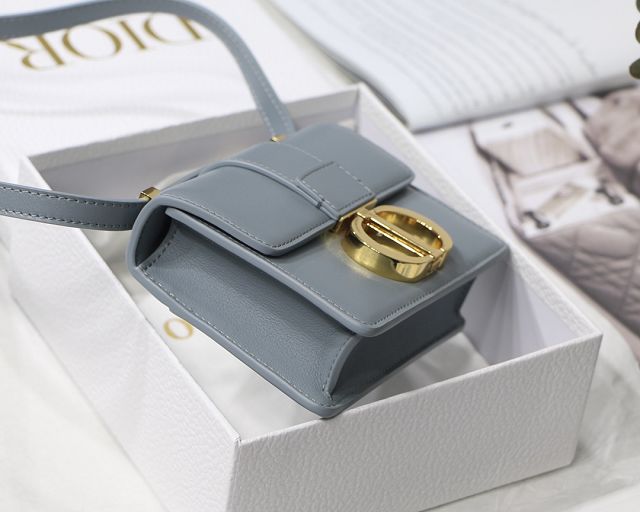 Dior original box calfskin micro 30 montaigne bag S2110 light blue