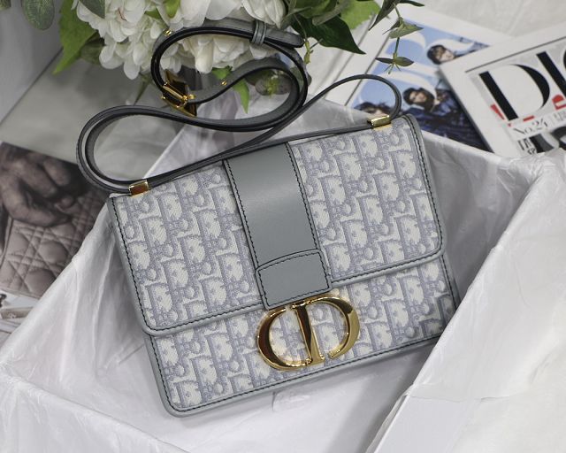 Dior original canvas 30 montaigne flap bag M9203-2 gray