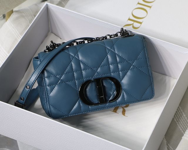 Dior original macrocannage calfskin small caro bag M9241 blue