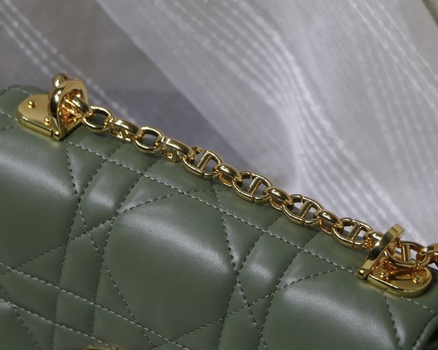 Dior original macrocannage calfskin small caro bag M9241 green