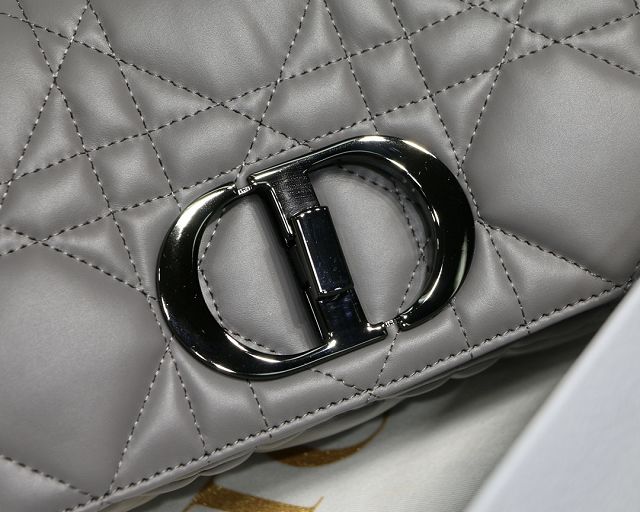 Dior original macrocannage calfskin small caro bag M9241 grey