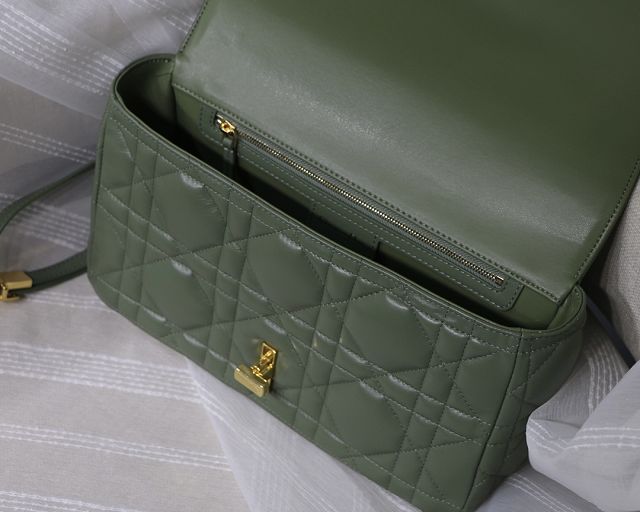 Dior original macrocannage calfskin large caro bag M9243 green