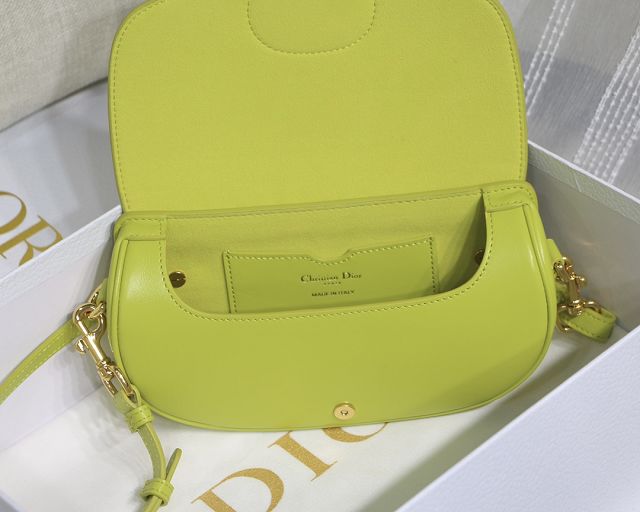 Dior original box calfskin bobby east-west bag M9327 fluorescent yellow