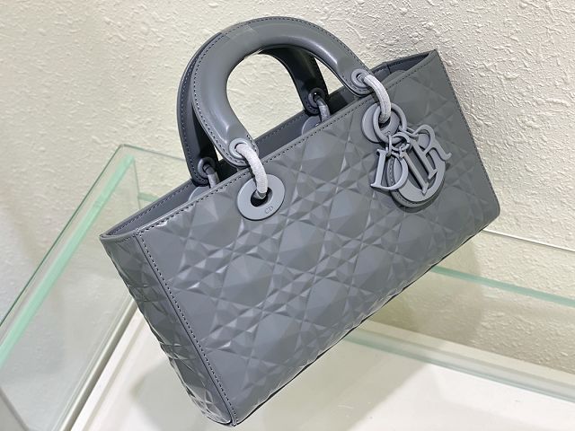 Dior original calfskin lady D-Joy bag M0540 gray