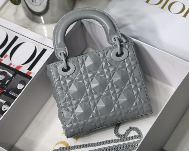 Dior original calfskin mini lady dior bag M0505S gray