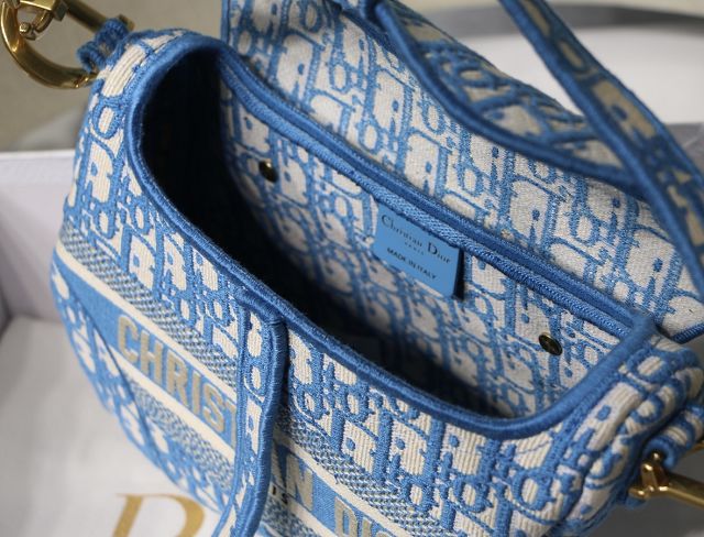 Dior original canvas saddle bag M0446 blue