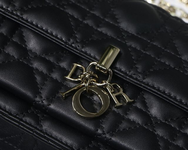 Dior original lambskin lady chain pouch S0937 black