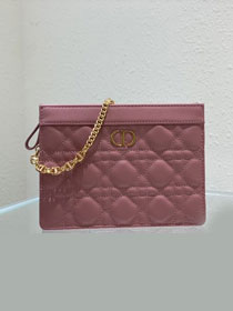 Dior original calfskin pouch with chain S5106 pink