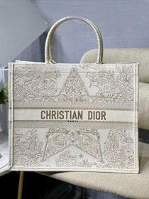 Dior original canvas large book tote bag M1286-3 white