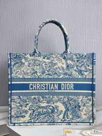 Dior original canvas large book tote bag M1286-4 blue