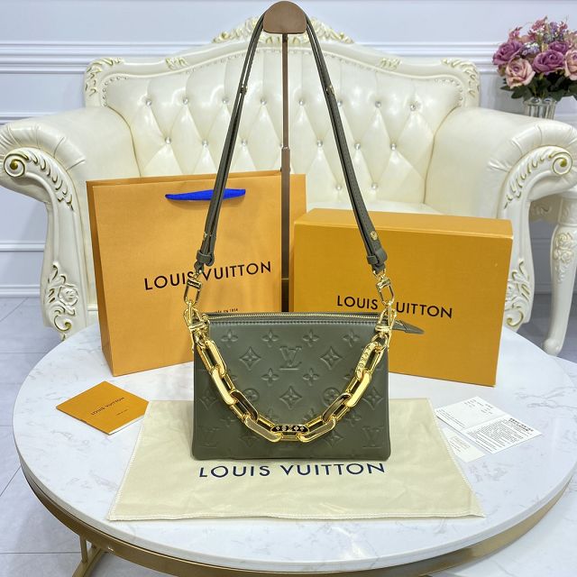 Louis vuitton original lambskin coussin BB bag M20574 khaki green